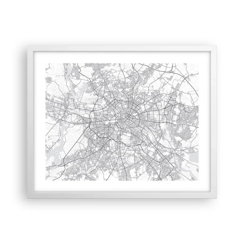 Poster în ramă albă - Floare de Berlin - 50x40 cm