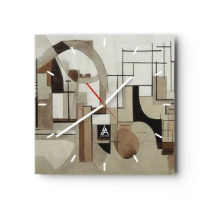 Ceas de perete - Ceas pe sticlă - Peisaj urban 2.0 - 30x30 cm