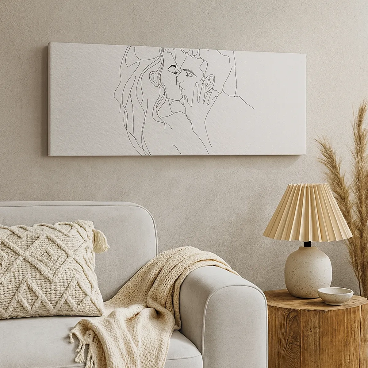 Tablou pe pânză - Cu aceeași linie - 30x30 cm