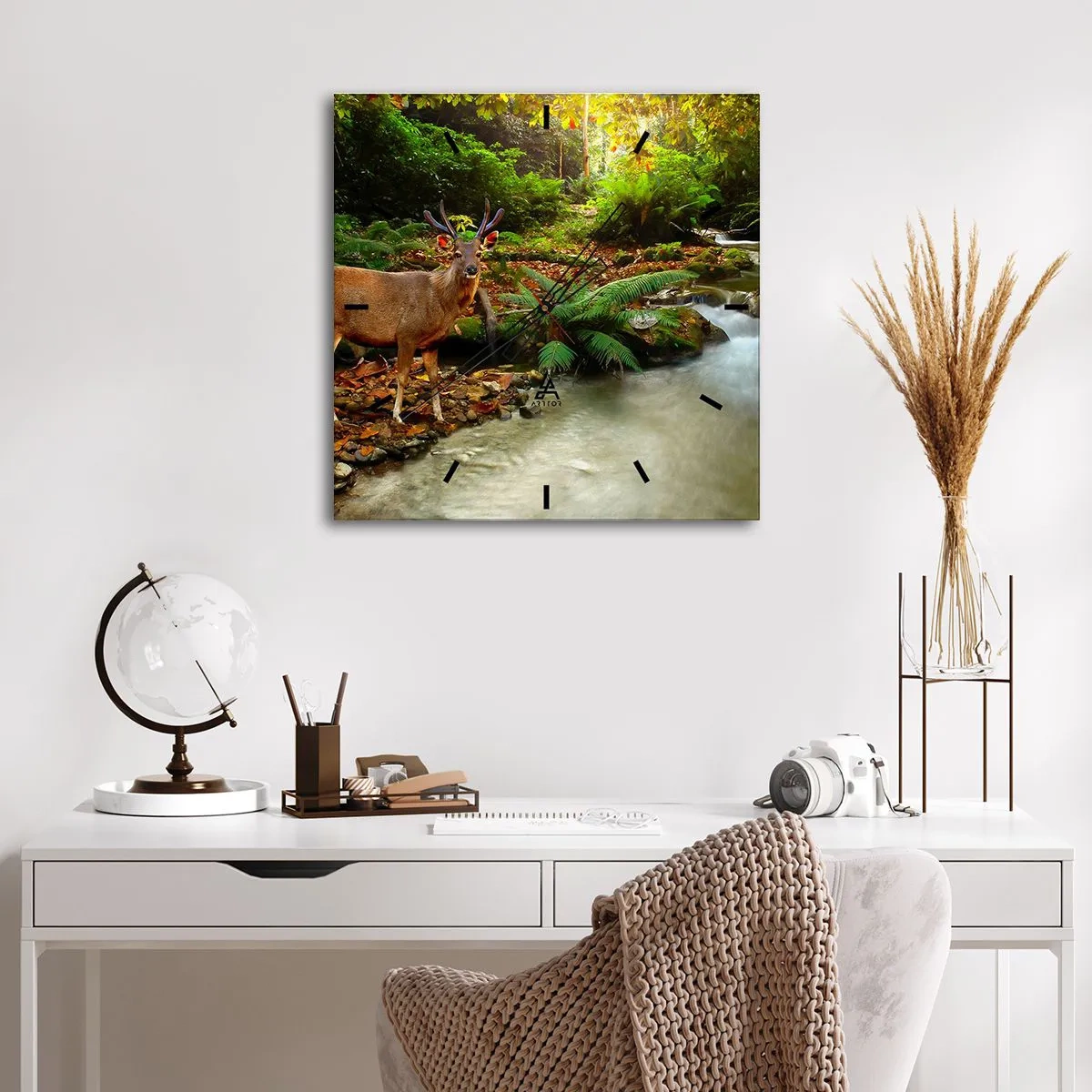 Ceas de perete - Ceas pe sticlă - Bun venit în lumea mea - 30x30 cm