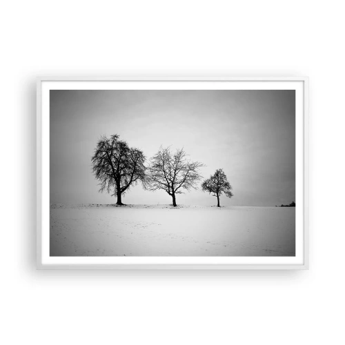 Poster în ramă albă - La ce visează? - 100x70 cm