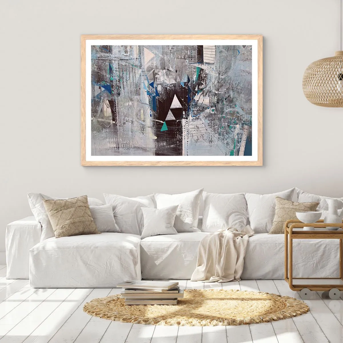 Poster în ramă de stejar deschis - Ordinea superioară a triunghiurilor - 70x50 cm