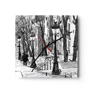 Ceas de perete - Ceas pe sticlă - Poveste de dragoste sau poveste de groază? - 30x30 cm