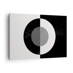 Tablou pe pânză Canvas - Model grafic în contrast alb-negru - 70x50cm - Armonie în alb și negru - Decorațiune modernă pentru perete pentru living și dormitor ARTTOR