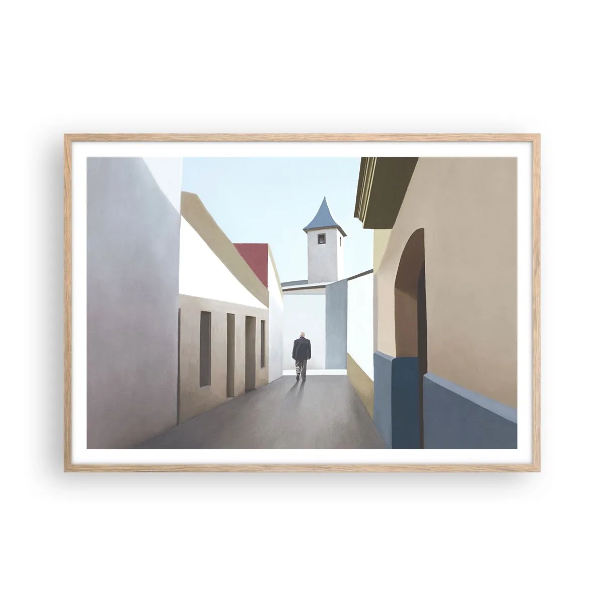 Poster în ramă de stejar deschis - Plimbare însorită - 100x70 cm