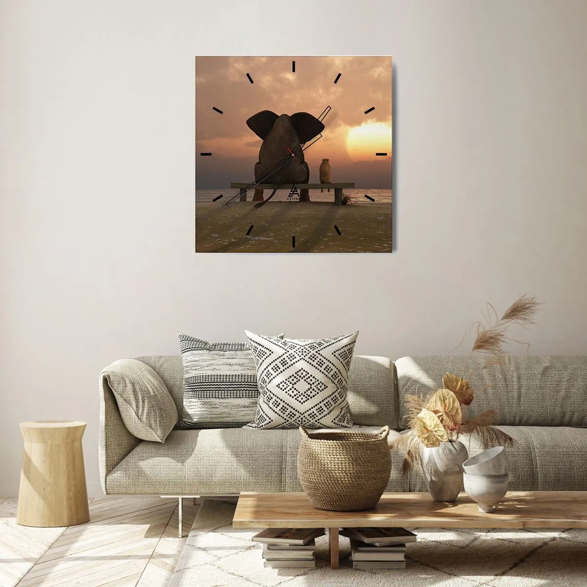 Ceas de perete - Ceas pe sticlă - Este bine să tăcem împreună - 40x40 cm