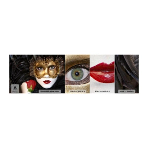 Mostră tapet Premium Canvas - Pentru că viața e un bal - Capota, Trandafir, buze rosii - 100x30 cm