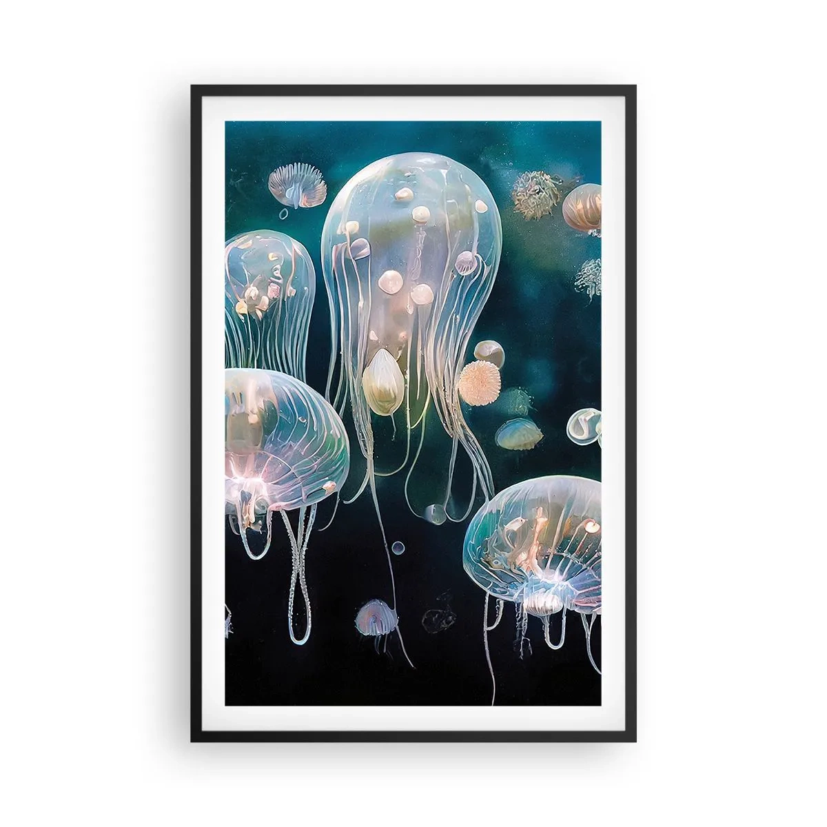Poster în ramă neagră - Balul subacvatic - 61x91 cm