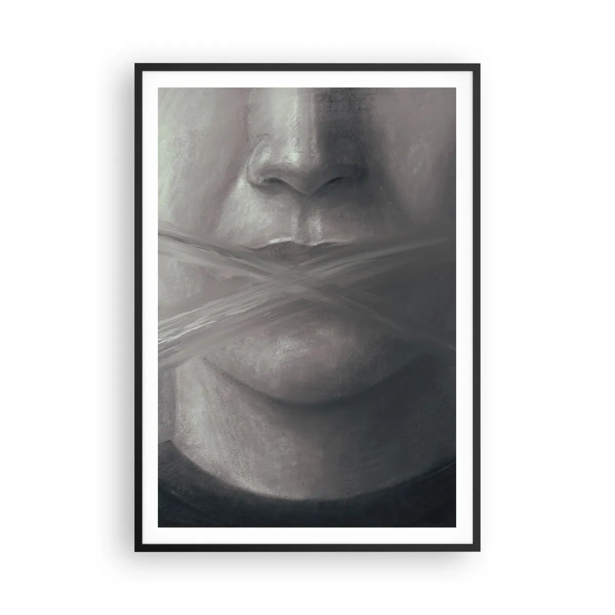 Poster în ramă neagră - Nici un cuvânt - 70x100 cm