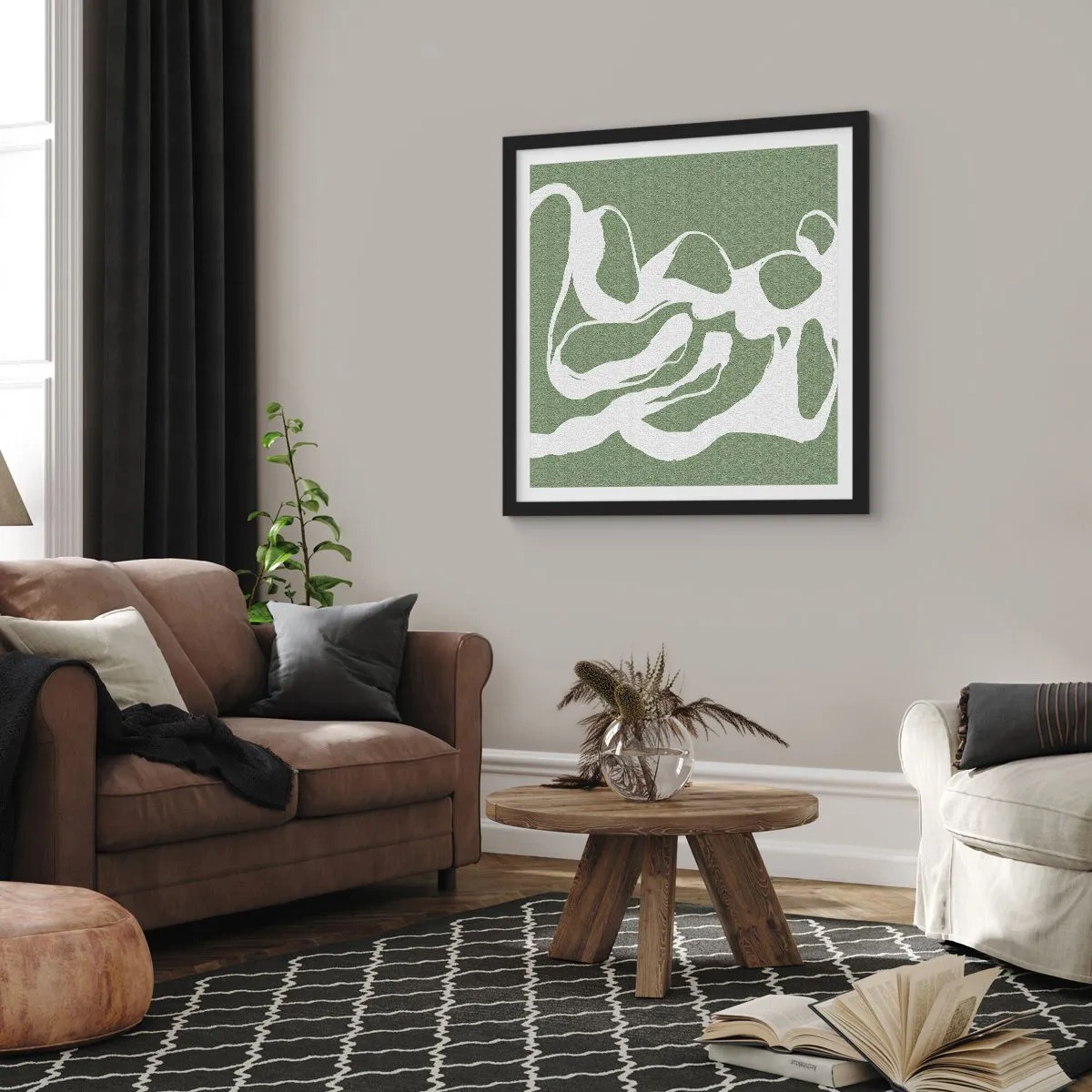 Poster în ramă neagră - Chemarea spațiului - 40x40 cm