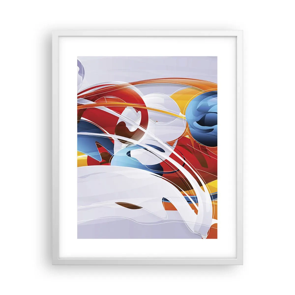 Poster în ramă albă - Dansul elementelor - 40x50 cm