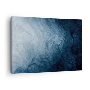 Tablou pe pânză Canvas - O compoziție abstractă în nuanțe de albastru și bleumarin. - 70x50cm - În adâncuri - Decorațiune modernă pentru perete pentru living și dormitor ARTTOR