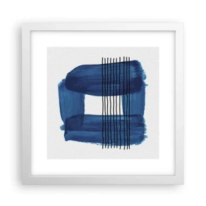 Poster în ramă albă - Compoziție albastru-negru - 30x30 cm