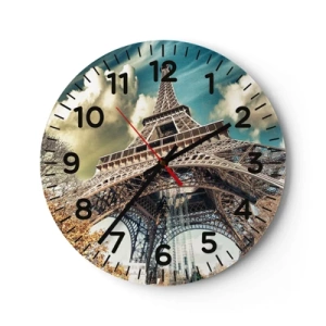 Ceas de perete - Ceas pe sticlă - Și la Paris, în toamna anului .... - 40x40 cm