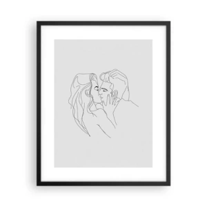 Poster în ramă neagră - Cu aceeași linie - 40x50 cm