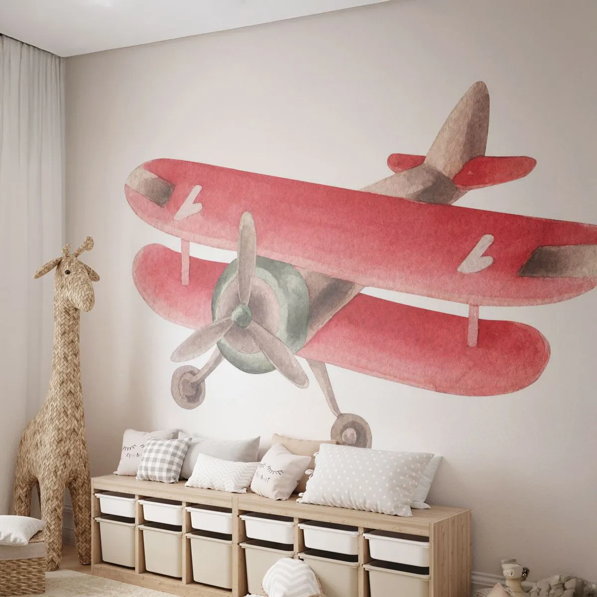 Tapet Premium Sand - Gata pentru zboruri la mare înălțime - Avion, Pentru copii, Epocă - 100x70 cm