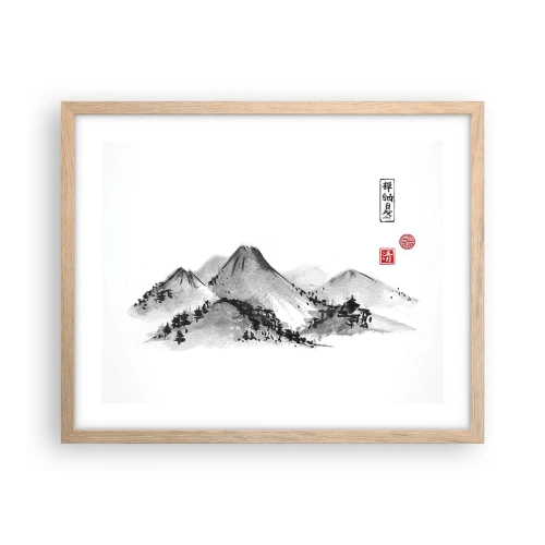 Poster în ramă de stejar deschis - Dincolo de dealuri - 50x40 cm