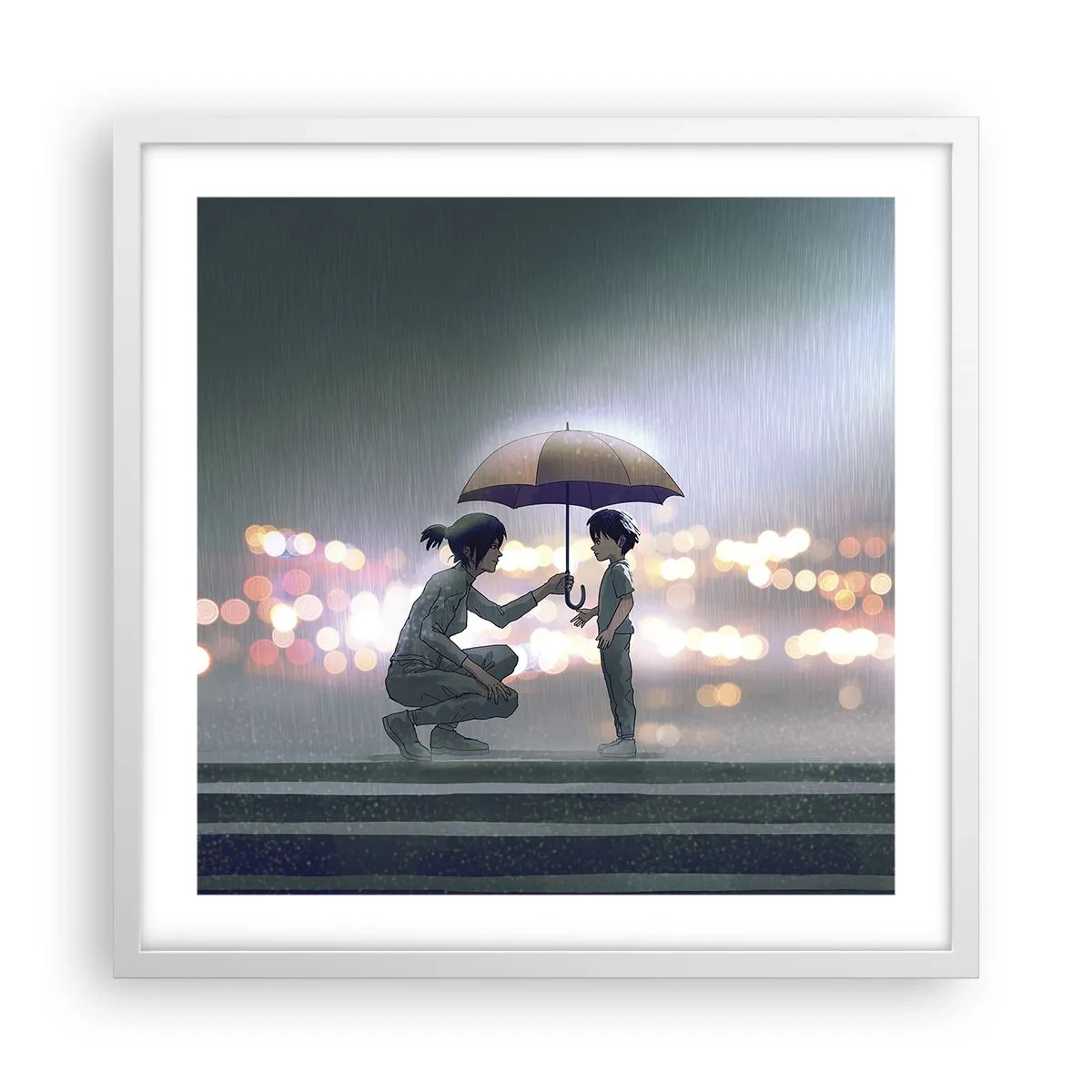 Poster în ramă albă - Și totul este bine acum - 50x50 cm