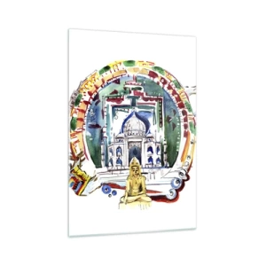 Tablou pe sticlă - Echilibrul hindus al lumii - 70x100 cm