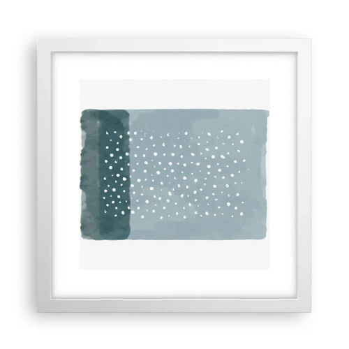 Poster în ramă albă - Crescute pe albastru - 30x30 cm