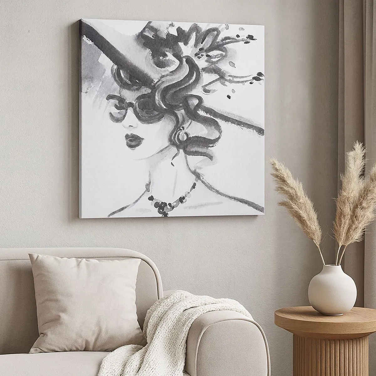 Tablou pe pânză - Dama cu caracter - 30x30 cm