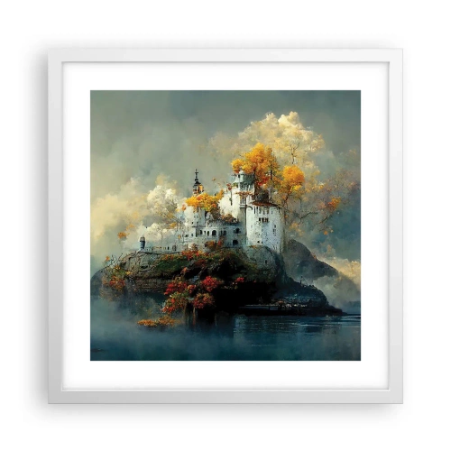 Poster în ramă albă - Începutul unei povești romantice - 40x40 cm