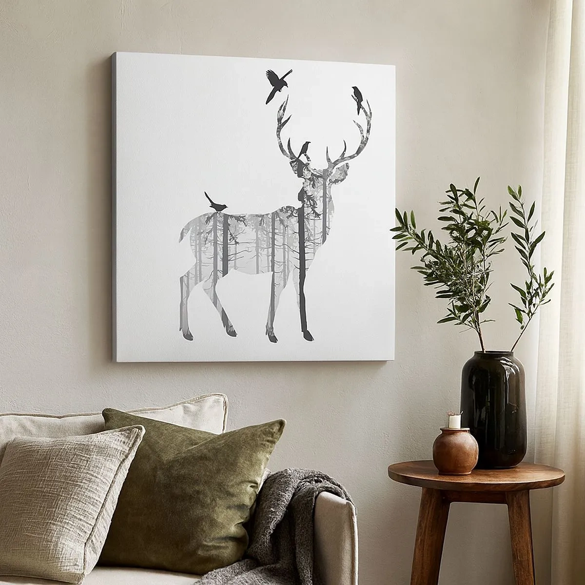 Tablou pe pânză - Spiritul bun al pădurii - 30x30 cm