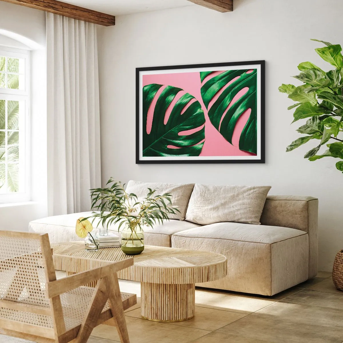 Poster în ramă neagră - Întâlnire verde - 70x50 cm