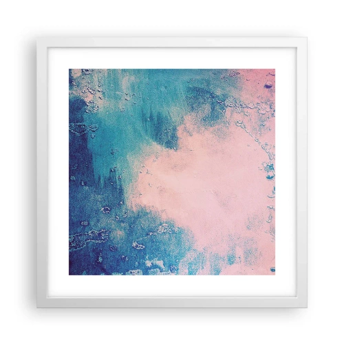 Poster în ramă albă - Îmbrățișare albastră - 40x40 cm
