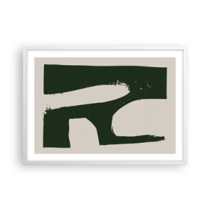 Poster în ramă albă - Golfuri de alb - 70x50 cm