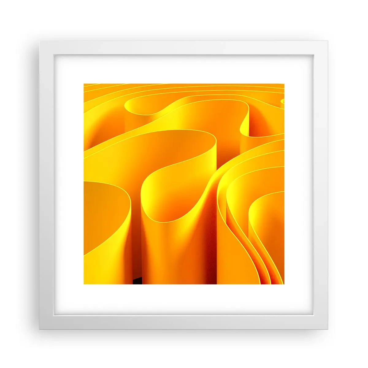 Poster în ramă albă - Ca niște valuri de soare - 30x30 cm