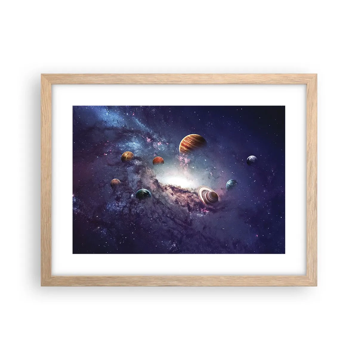 Poster în ramă de stejar deschis - Sistemul de dans solar - 40x30 cm