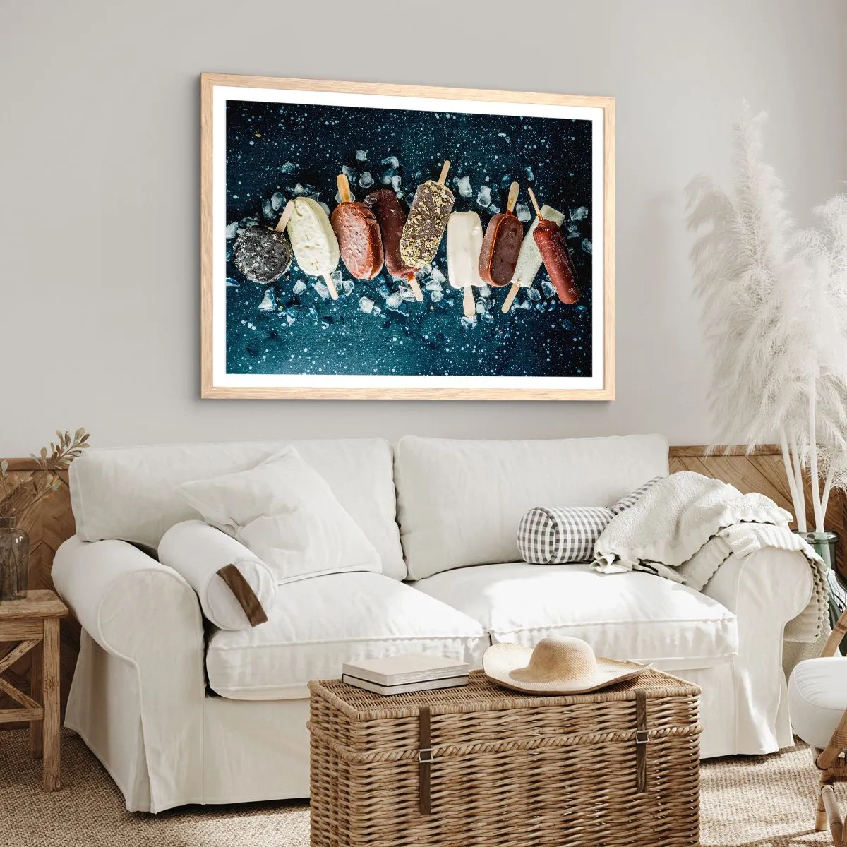 Poster în ramă de stejar deschis - Gustul unei veri fierbinți - 100x70 cm