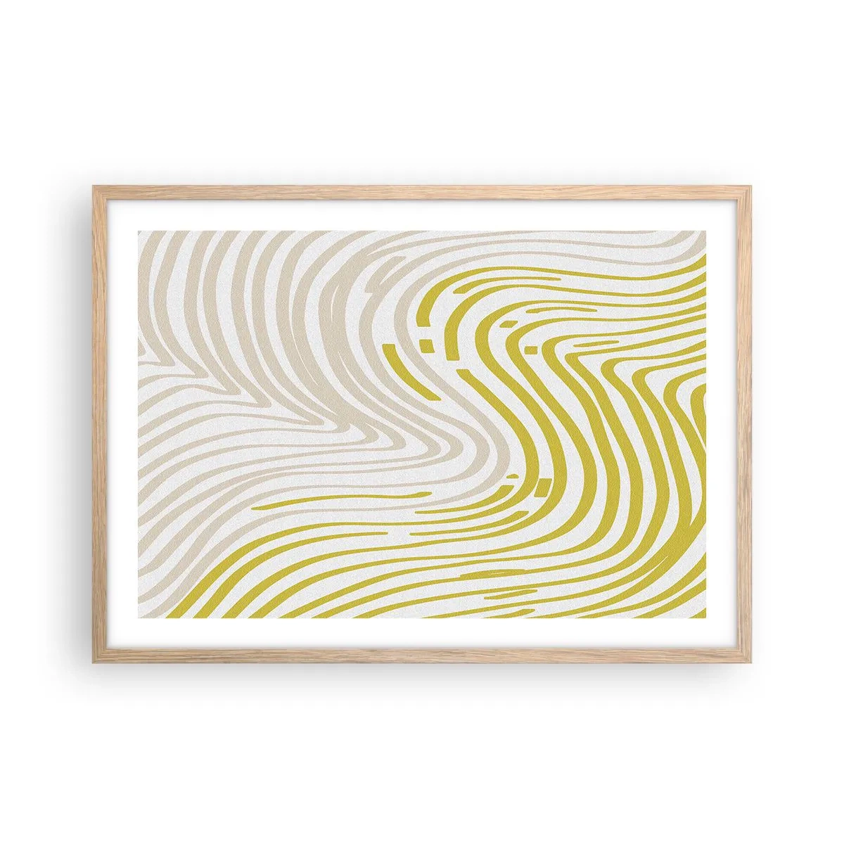 Poster în ramă de stejar deschis - Compoziție cu cambrare ușoară - 70x50 cm