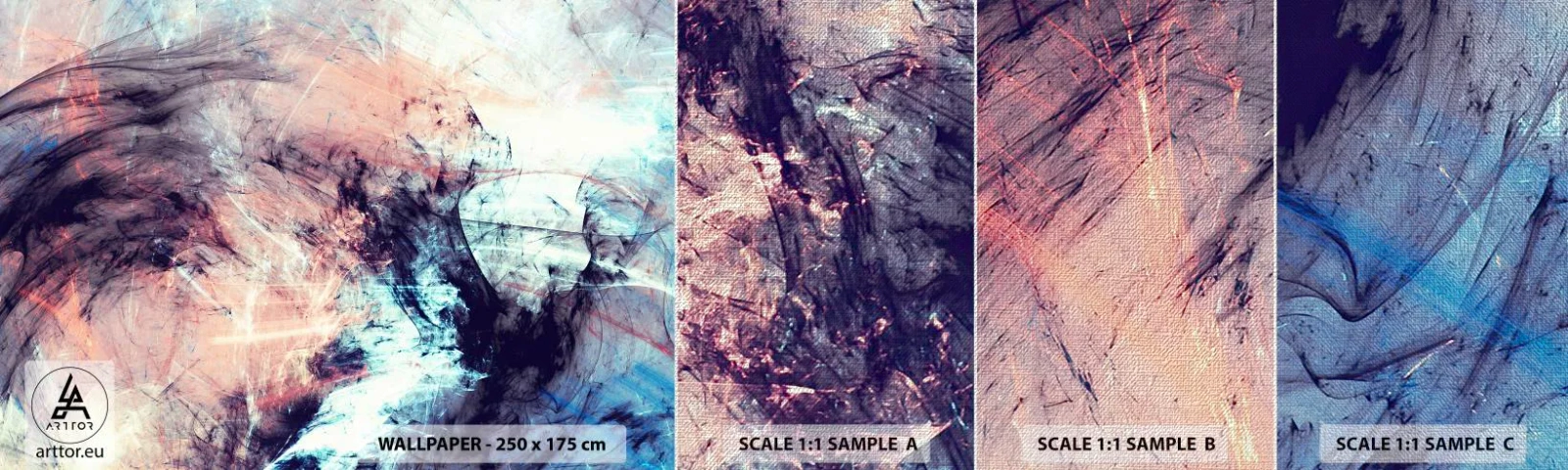 Mostră tapet Premium Canvas - Simte vântul - Abstracția, Bucată, Model modern - 100x30 cm