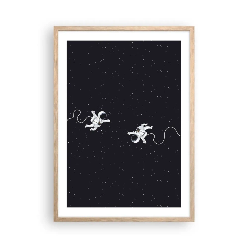 Poster în ramă de stejar deschis - Dansul spațial - 50x70 cm