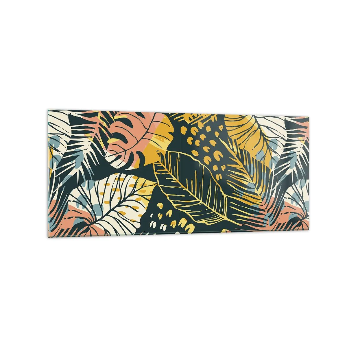 Tablou pe sticlă - Fantezie cu frunze - 120x50 cm