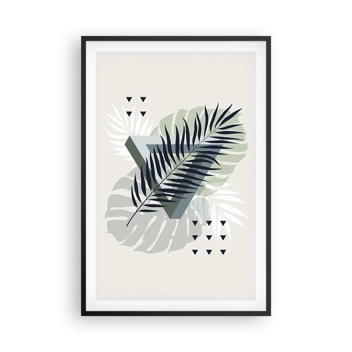 Poster în ramă neagră - Natura și geometria - două ordine? - 61x91 cm
