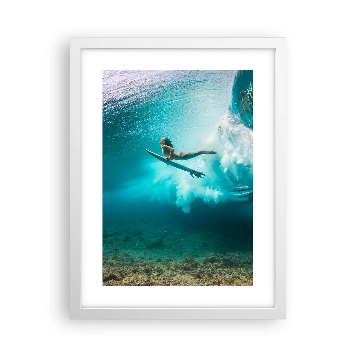 Poster în ramă albă - Lumea subacvatică - 30x40 cm
