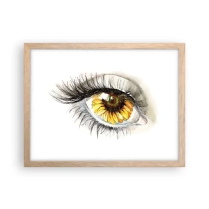 Poster în ramă de stejar deschis - O privire la fel de fierbinte ca vara - 40x30 cm