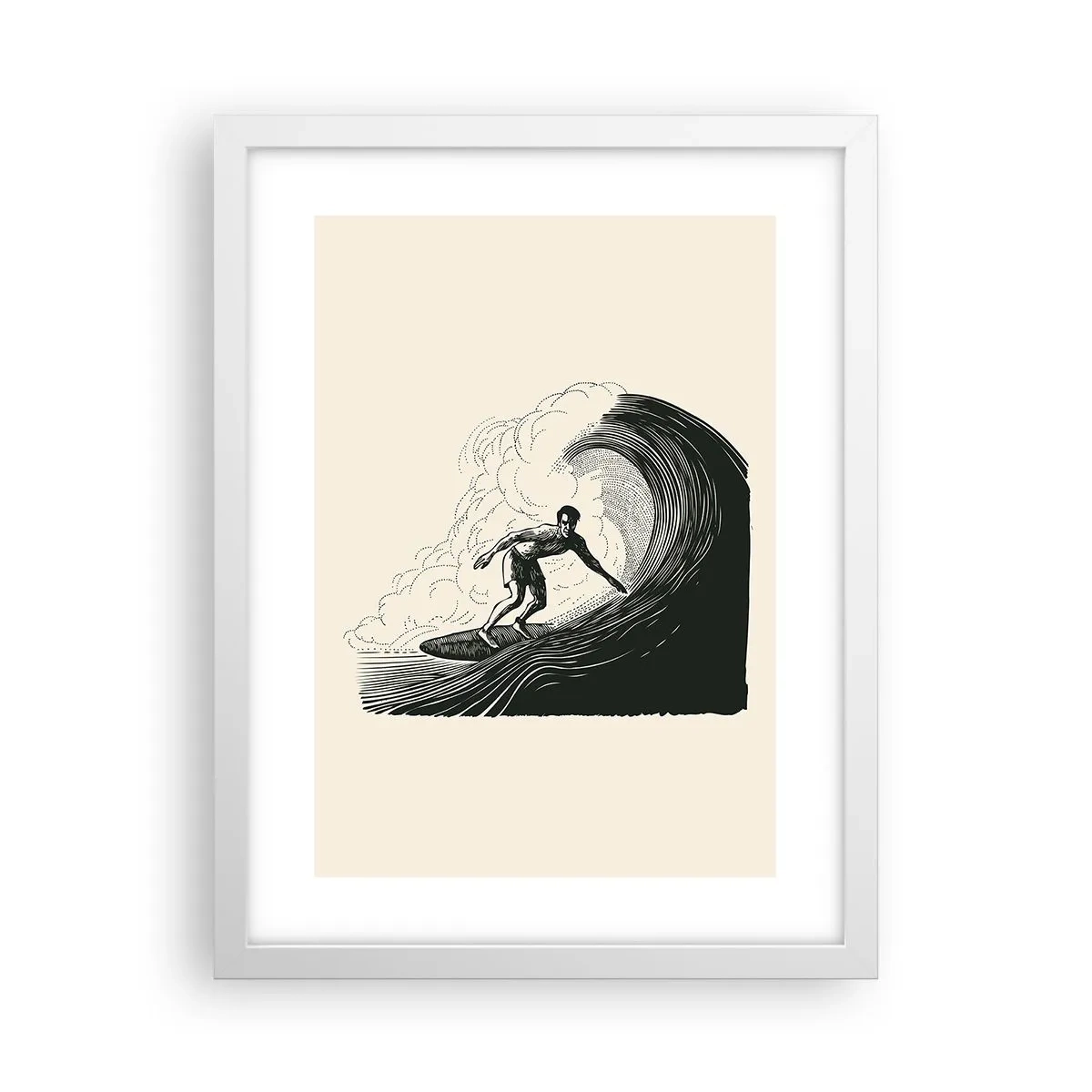 Poster în ramă albă - Regele valului - 30x40 cm