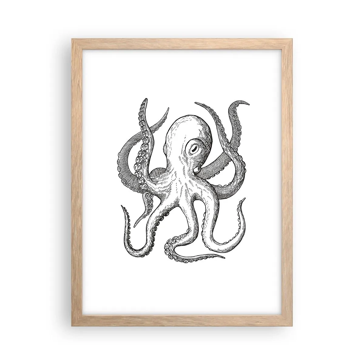 Poster în ramă de stejar deschis - Dansând cu valurile - 30x40 cm