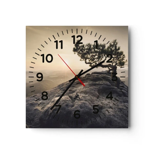 Ceas de perete - Ceas pe sticlă - Viața învinge întotdeauna - 40x40 cm