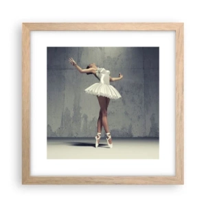 Poster în ramă de stejar deschis - Ușoară ca o pasăre - 30x30 cm