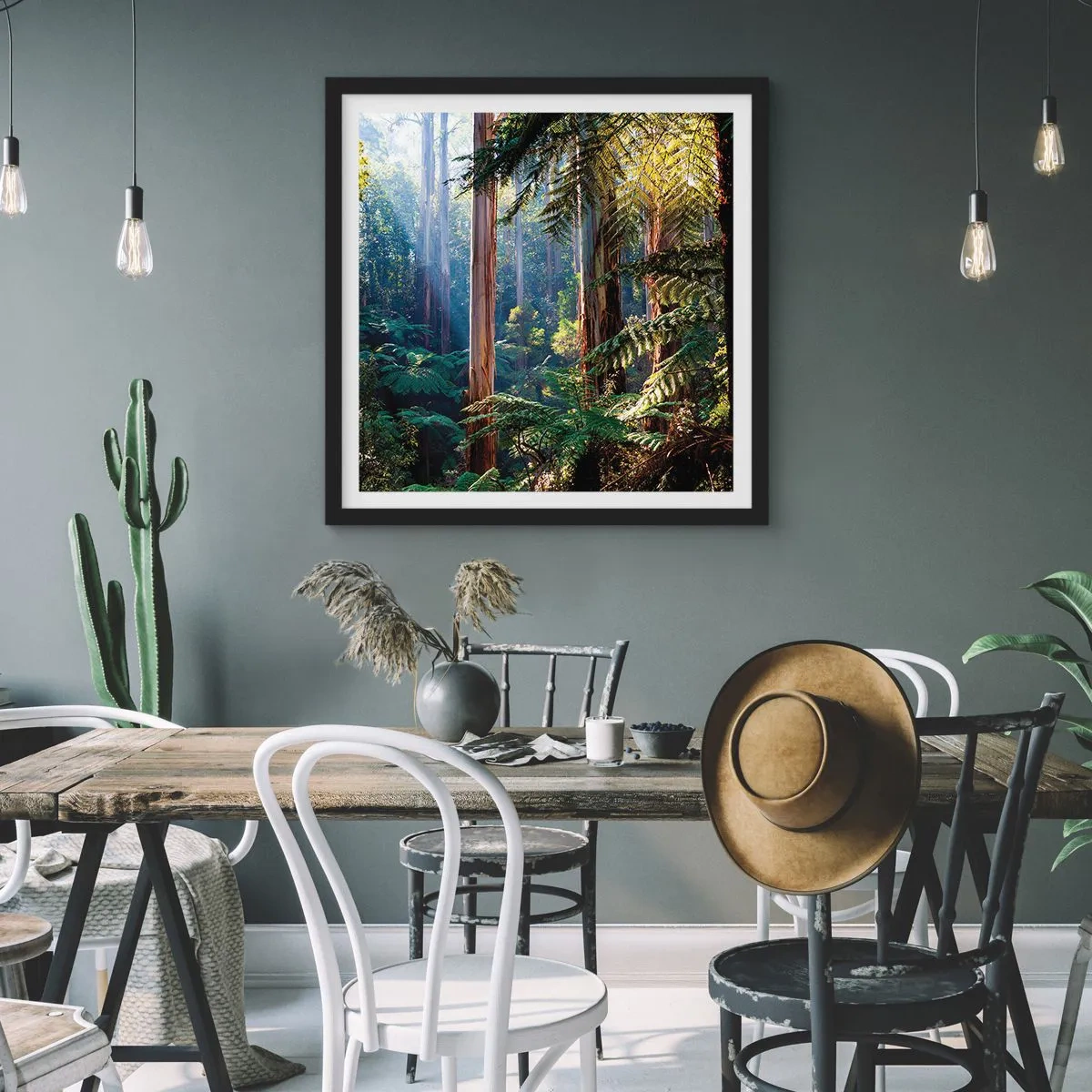 Poster în ramă neagră - O poveste din pădure - 60x60 cm