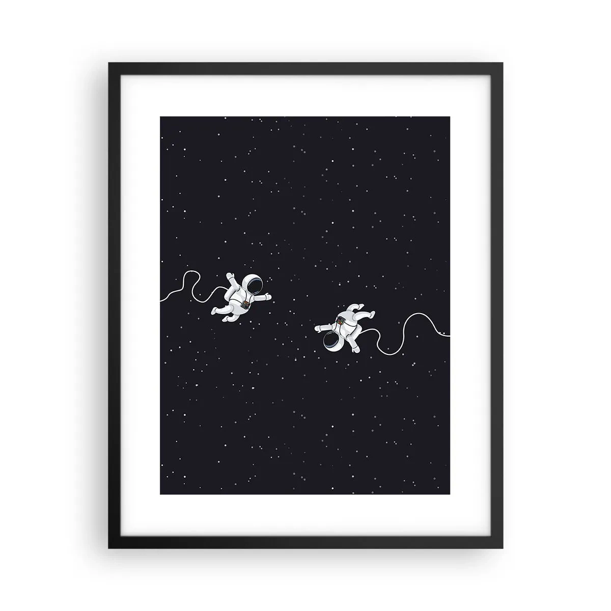 Poster în ramă neagră - Dansul spațial - 40x50 cm