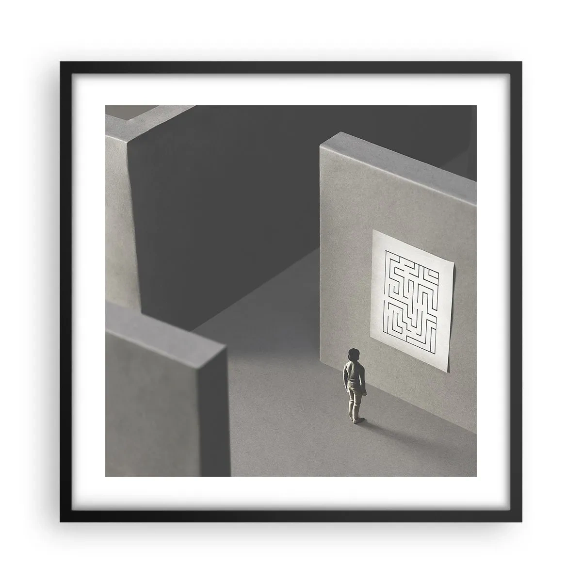 Poster în ramă neagră - Dar unde sunt? - 50x50 cm