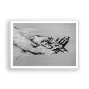 Poster în ramă albă - Începutul... - 100x70 cm