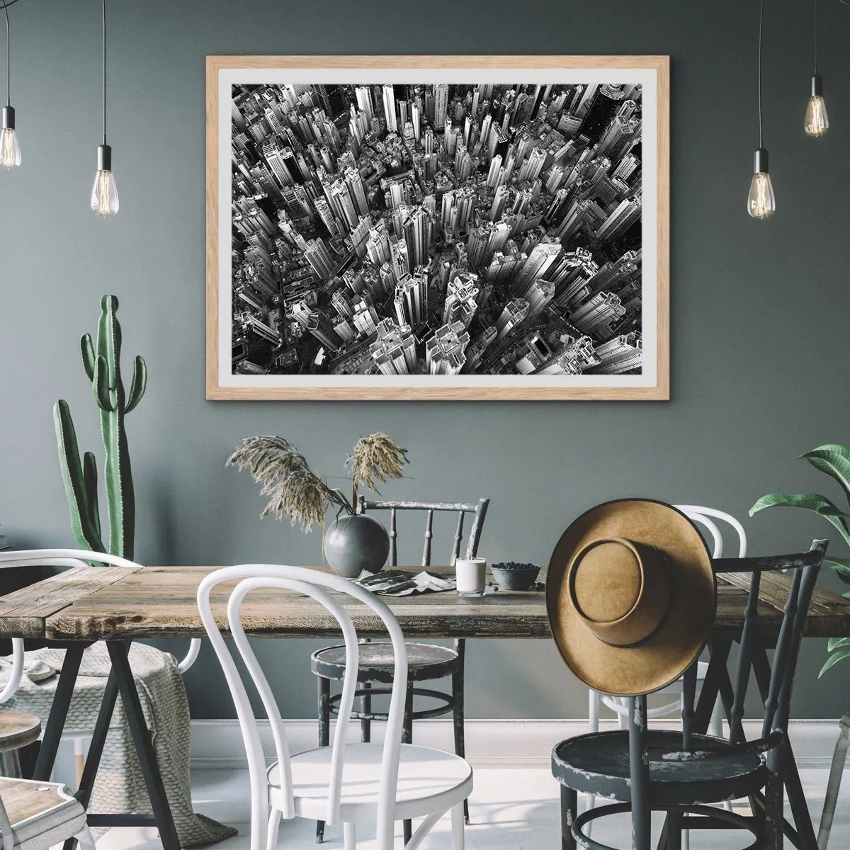 Poster în ramă de stejar deschis - Din ce în ce mai sus - 40x30 cm