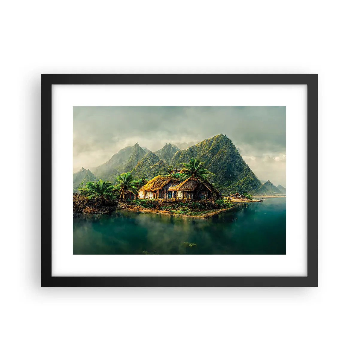 Poster în ramă neagră - Paradisul tropical - 40x30 cm